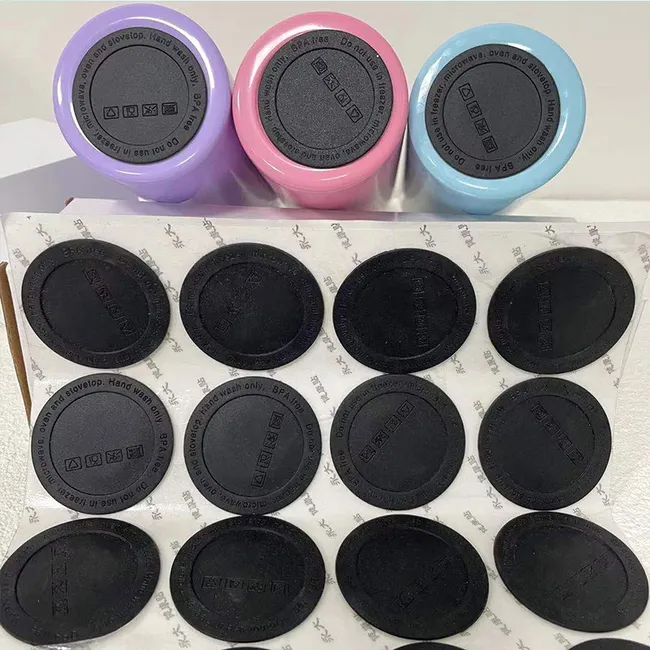 HOTSELL 50mm 52mm 56mm Black Rubber Cups Drinkware Sticker Rostfritt stål Tumbler Protector Bottle Bottom Protective Cover Cup Wasters