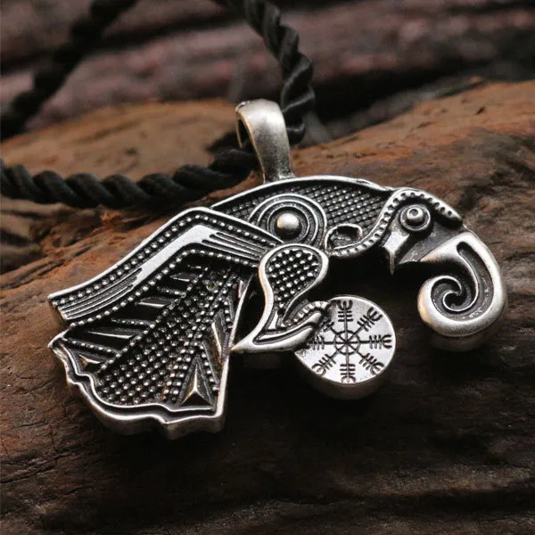 10 sztuk całego Viking Retro Raven of Odin Hugin Biżuteria Viking Scandinavian Solid Wisiorek Norse Amulet Naszyjnik