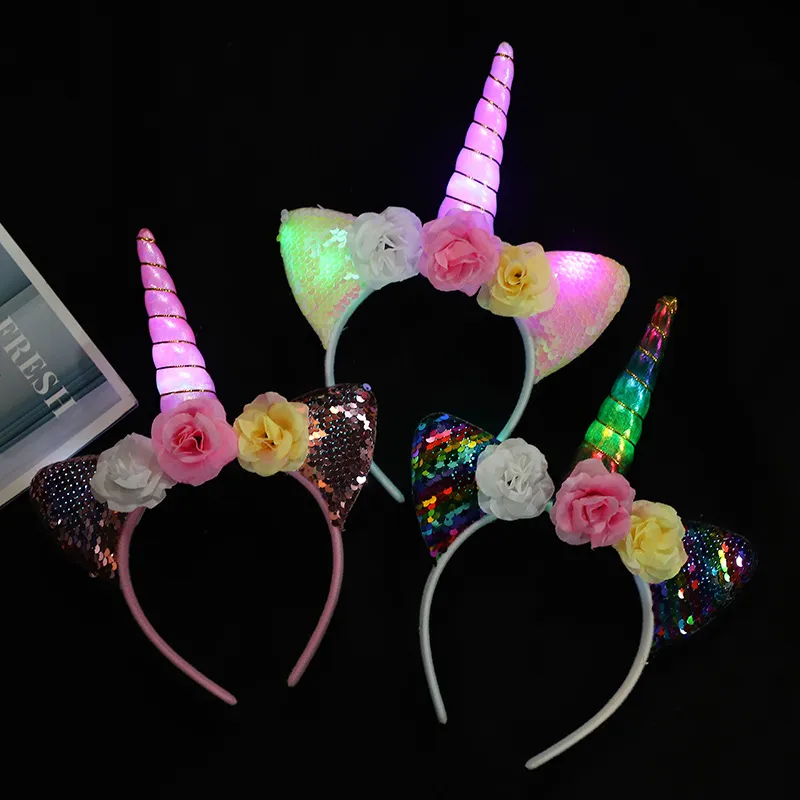 Children's Unicorn Hair Sticks With Floral Headbands... 