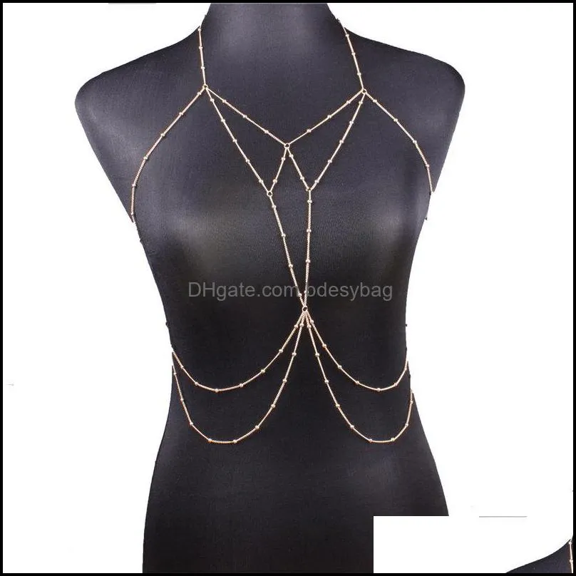 Women Sexy Swimsuit Chain Gold Body Chain Waist Belly Chains Fashion Beach Jewelry for Women Will and Sandy Drop SHipping