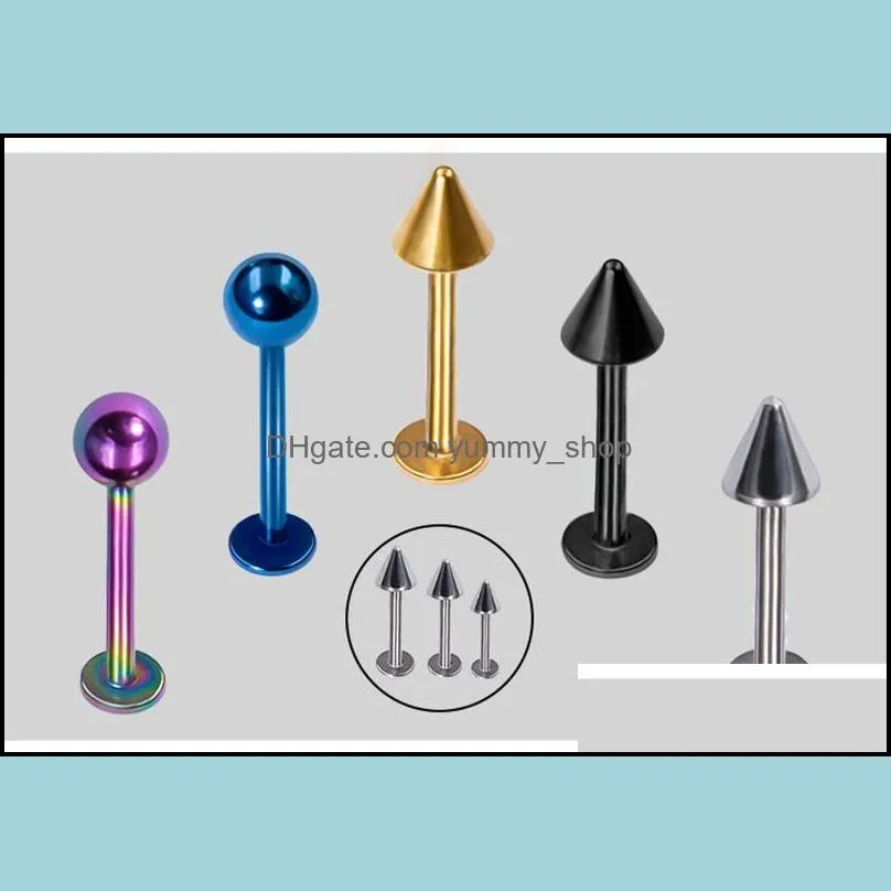 Tapered /Ball Spike Stainless Steel Tragus Ear Piercing Lip Labret Rings Helix Earring Body Piercing Jewelry