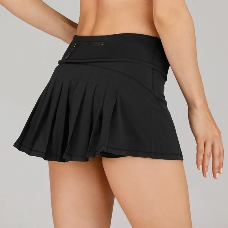 L-02 ヨガランニングプリーツスポーツスカート学生フィットネステニススカートドレス速乾性二層露出防止セクシーなジム女性スカート