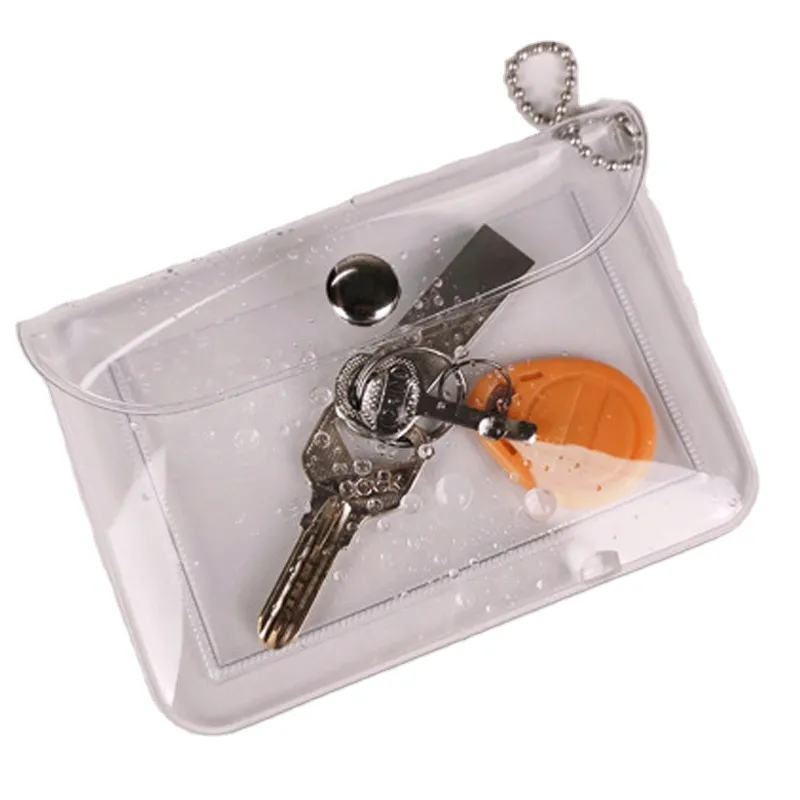 Mini Lipstick Storage Bag Bus Card Earphone Key Card Holder Coin Purse Transparent PVC Waterproof Wallet