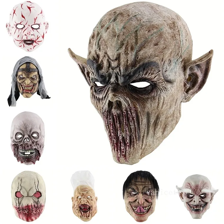 Halloween Terror Mask Monster Latex Horrande Cosplay Maskhalloween Party Horror Masks Kostym Tillbehör Hög kvalitet ZC522