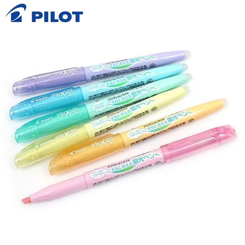 Highlighters 9 Pcs/Lot Pilot SFL-10SL Erasable Highlighter Fluorescent Pen 6 Soft Color Ink Writing Supplies Office & School