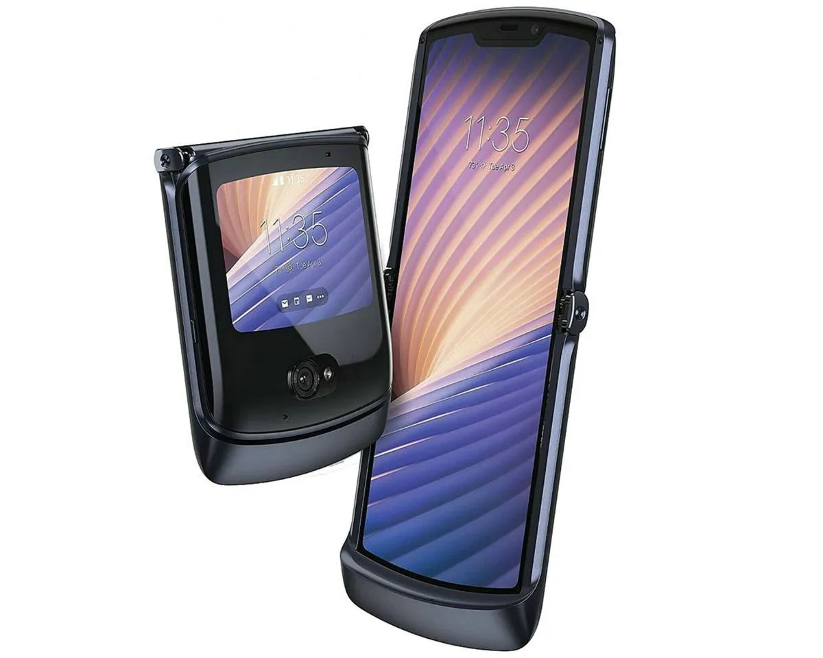 Téléphone portable pliable d'origine Motorola Razr Moto 5G 8 Go de RAM 256 Go de ROM Octa Core Snapdragon 765G Android 6.2 "écran pliant 48.0MP identification faciale empreinte digitale téléphone portable intelligent