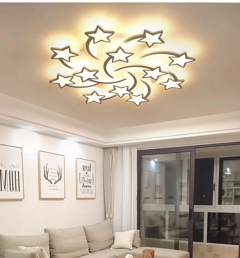 Lampes suspendues étoiles LED plafonnier cuisine salon enfants luxe lustres modernes luminaires