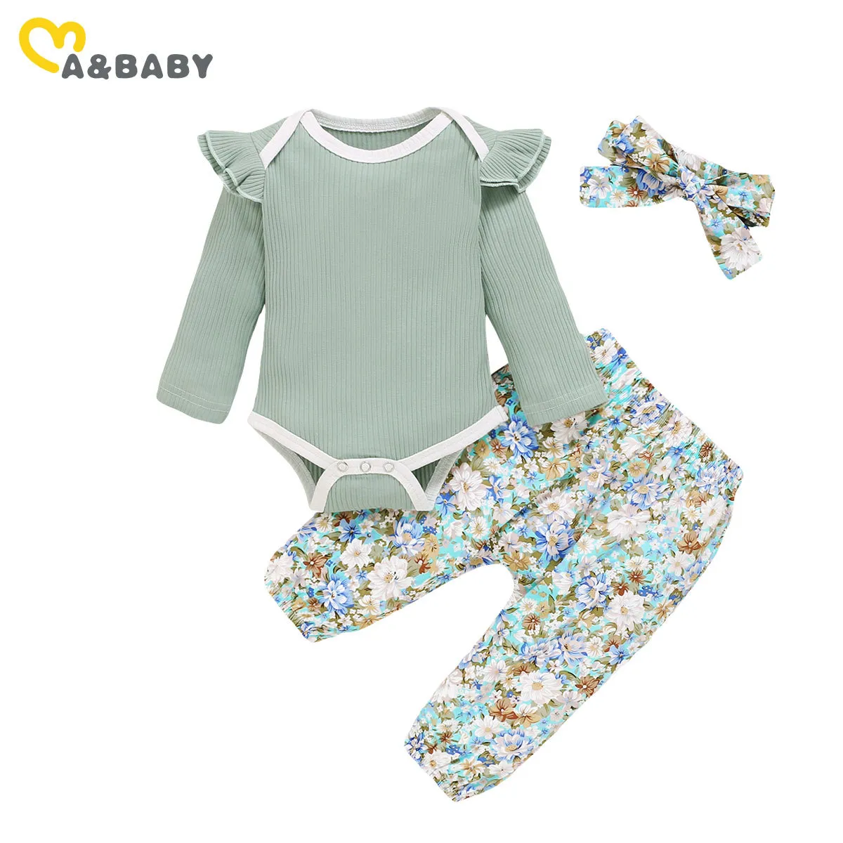 0-24m jesień wiosna urodzony niemowlę dziecięce ubrania Zestaw dzianiny z długim rękawem spodnie z długim rękawem stroje 210515