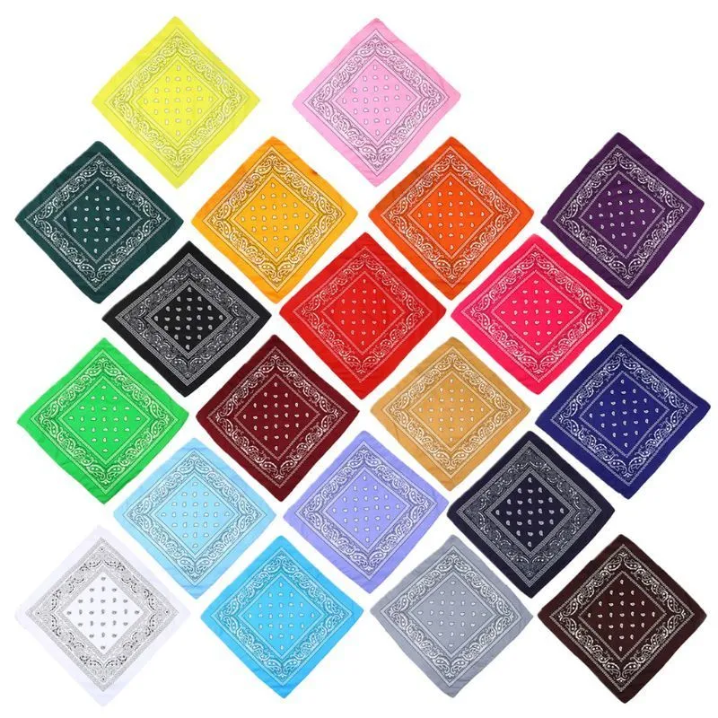 20 Farben gemischte Baumwolle Neuheit doppelseitiger Druck Paisley Cowboy Bandana Partybevorzugung Schal Stirnband Taschentücher