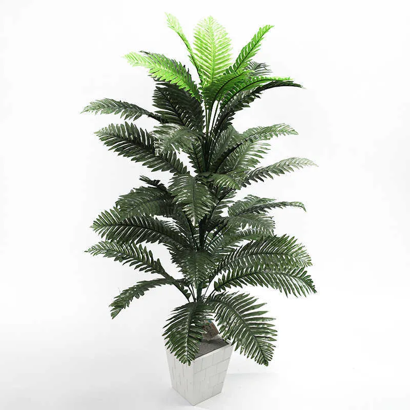 90cm 39 huvuden konstgjorda palmväxter stora tropiska träd falska palmblad silke persiska lövgröna växter för kontorsinredning 210624