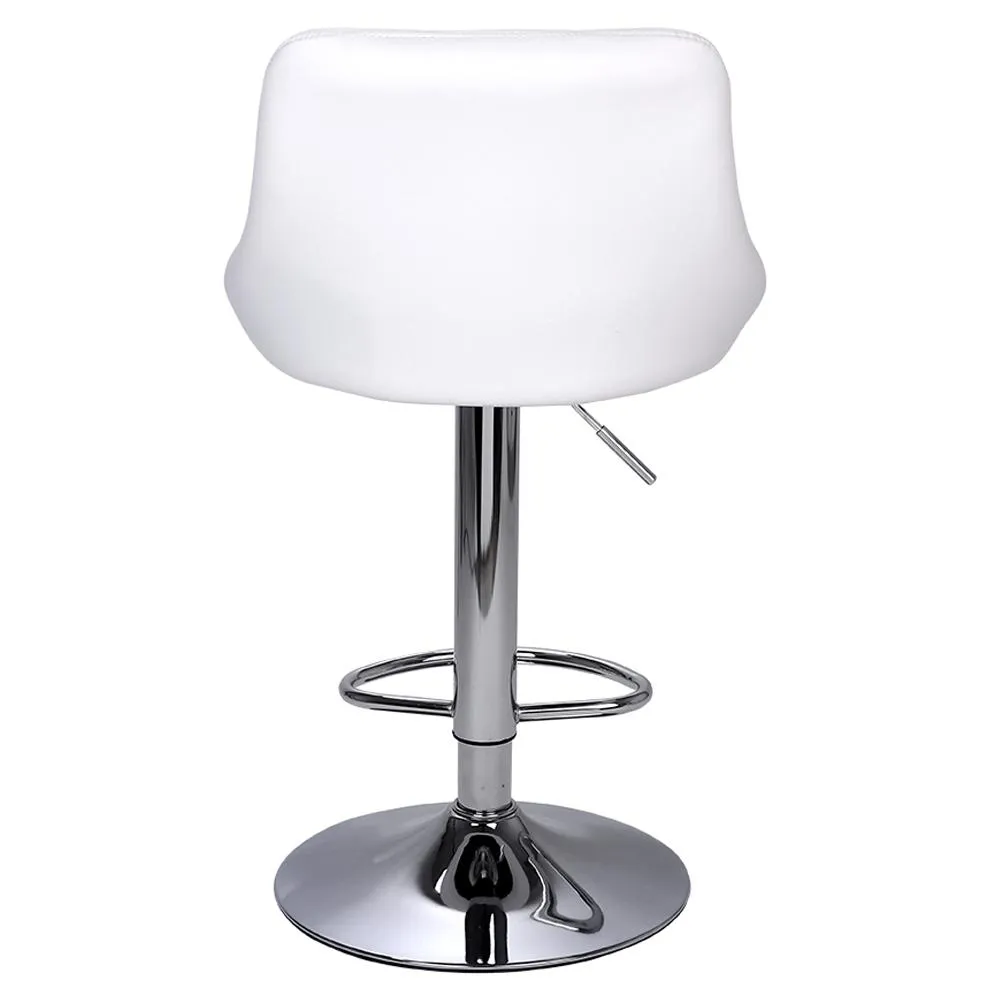 WACO Modern Bar Stools High Tools Type, Adjustable Chair Disk Rhombus Backrest Design Dining Counter Pub Chairs White