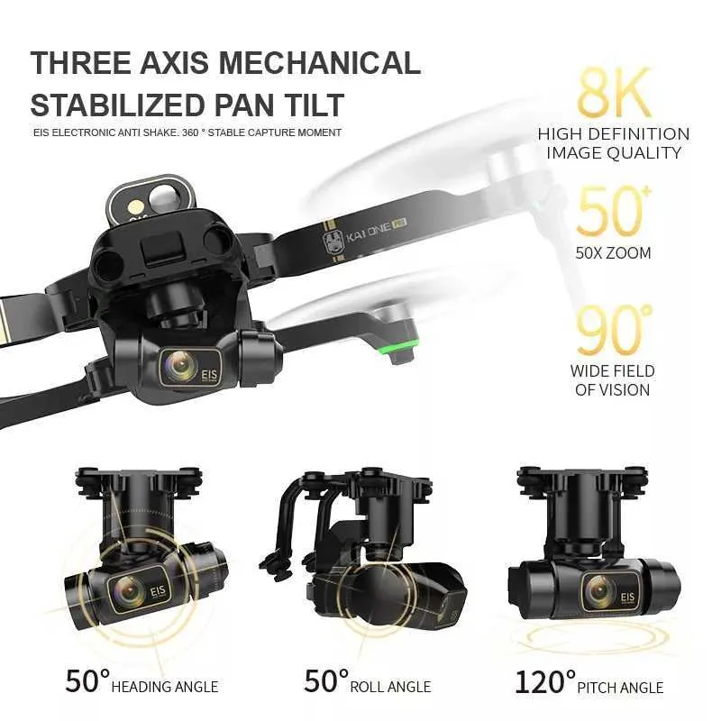 KAI ONE MAX Drone Profesional 8K Dual Camera GPS 5G Wifi 3Axis Gimbal 360 Obstacle Avoidance RC Quadcopter 12km Dron Toys 2109157643806 From Fzctp6 430.34 DHgate.Com