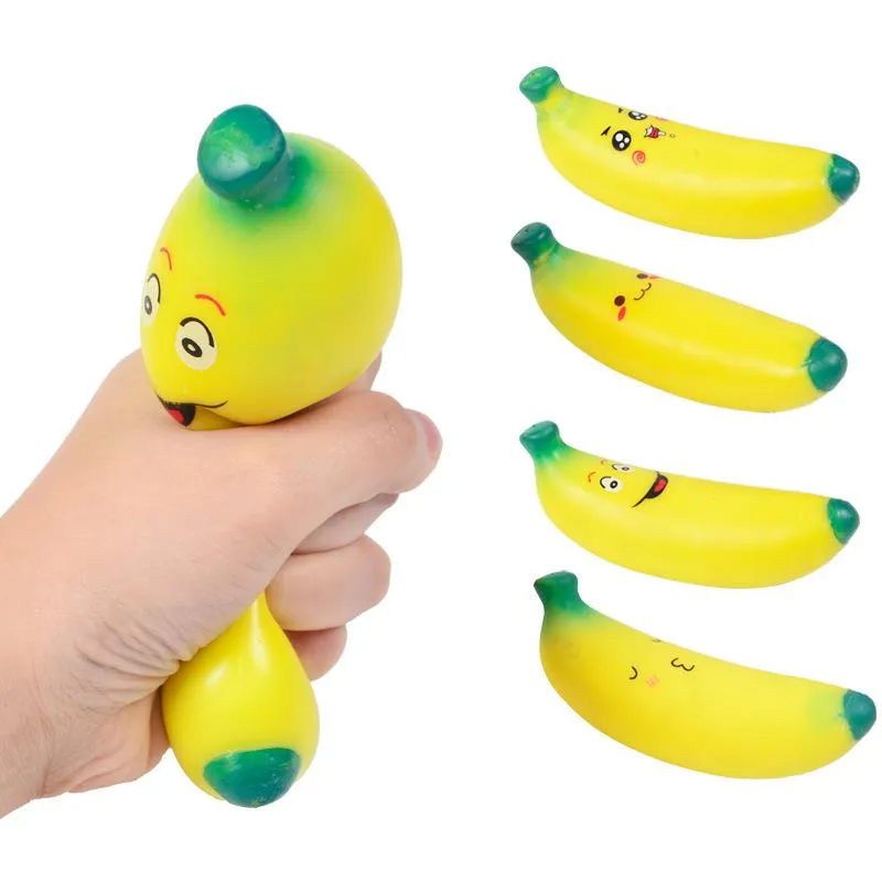 Soft Decomprespression Zabawki Osłona stresowa TPR Bananas Fruit Pinch Squeeze Zabawka dla dzieci