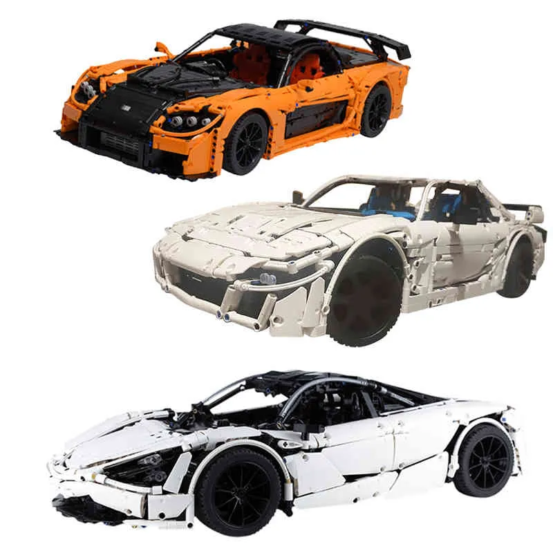 High-Tech Speed ​​S RX-7-Veilside Fortune Super Sport Racing Model Car Building Blocks DIY Vehiclection Cegle Zabawki X0503