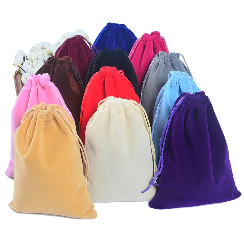 Women Original jewelry Pouches Black Bags Packaging drawstring bag Outer Pouch For Bead 9*12CM