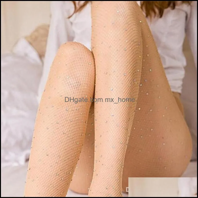 Girls Summer Fishnet Diamond Pantyhose Fashion Shiny Net Tights Rhinestone Mesh Nylon Stockings Tights Sox 3 Colors