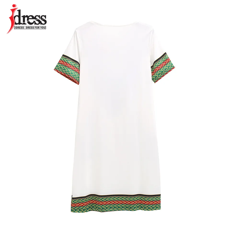 IDress S-XXXL Plus Size Sexy Casual Summer Dress Women Short Sleeve Party Dresses Black Vintage Traditional Printed Dresses (16)