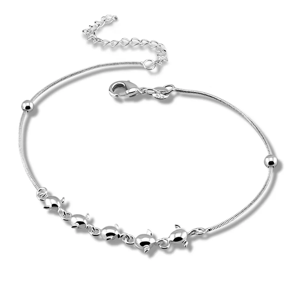 Charmant dames bijoux mode ange oeuf pendentif mignon fille cloche 925 en argent Sterling bracelets de cheville pour les femmes