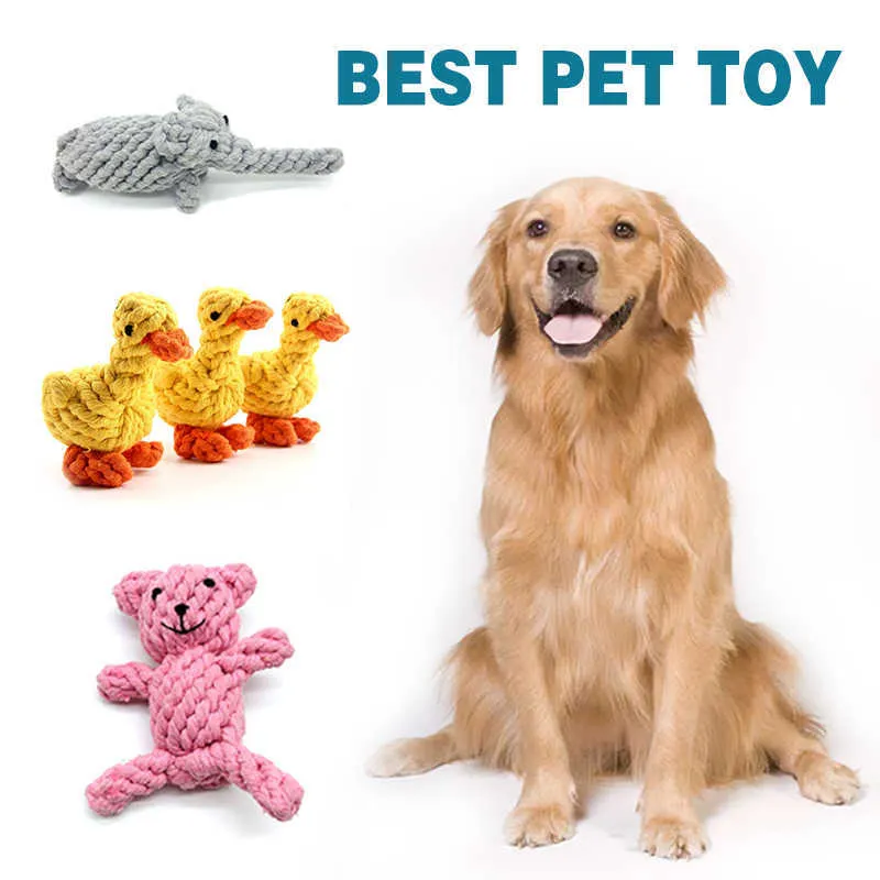 Pet Dog Toys Interactive Puppy Cotton Chew Toy Durable Braided Animal Soft Rope Non-toxic Dogs Clean Teeth Pet Molar Chew Toys