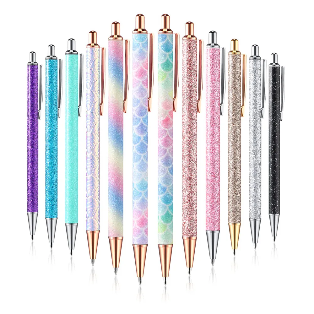 Glitter Mignon Stylos À Bille Rétractable Clic Stylo À Bille Encre