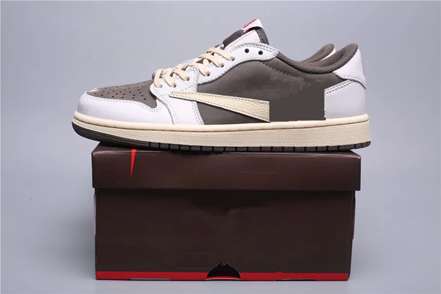 Reverse Mocha Basketball Shoes 1s Low OG SP 1 Mens Color White Brown Beige Khaki University Outdoor Sneakers With Original Box