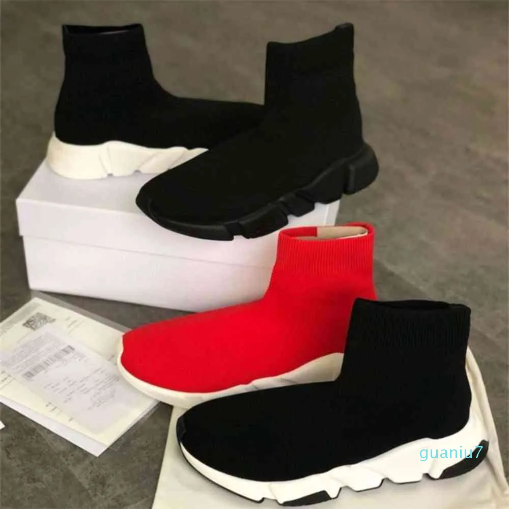 Tasarımcı Erkekler Eğitmenler Çorap Ayakkabı Gypsophila Üçlü Moda Düz Çorap Ayak Bileği Çizmeler Erkek Kadın Kırmızı Örgü Sneakers ile Kutusu EU46 Best Qu Yelie