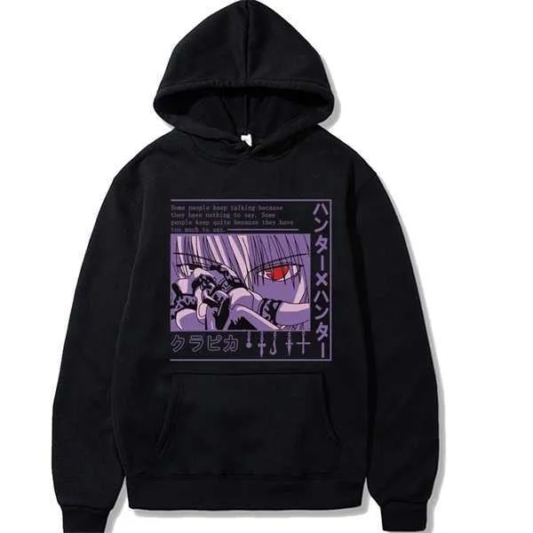 Anime Hunter X Hoodie dla mężczyzn Kobiety Długie Rękaw Manga Kurapika HXH Devil Eye Pullover Tops Prezent Mężczyźni Y0809