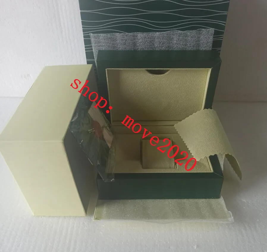 Move2020 Top Lux Ury Watches Green Boxes Papers Gift Leather Bag Card 0 8 kg för Watch Box 009251m