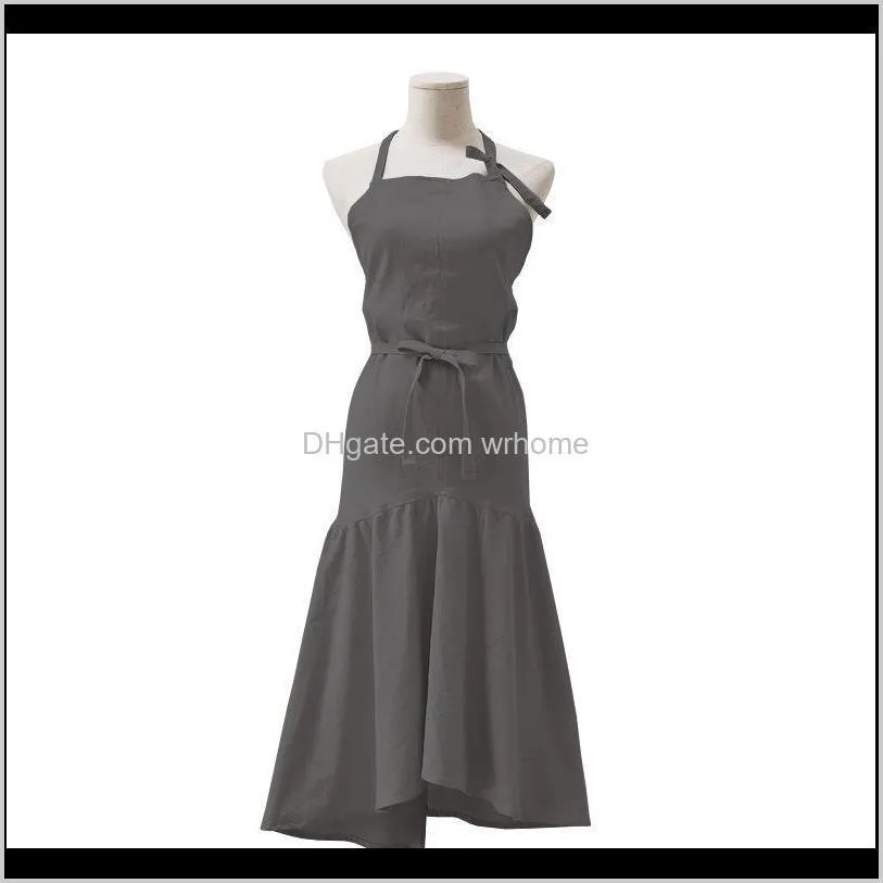 garden princess apron waist cotton lengthened female apron beauty flower shop kitchen cleaning aprons for woman dress