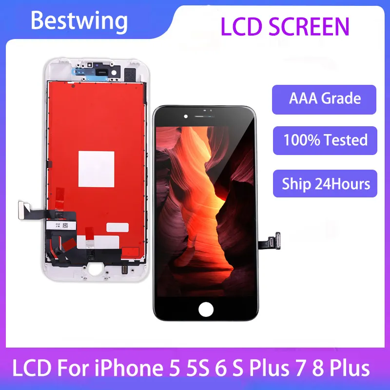 ЖК -дисплей Высокая яркость для iPhone 5 5S SE 6 6S 7 8 Plus Tianma LCD Touch Digitizer Полная замена экрана