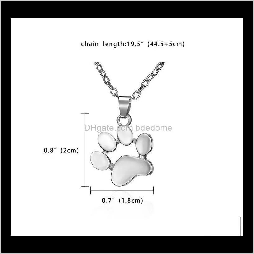 blingbling zinc alloy footprint necklace cute animal cat claw necklace dog claw necklace three colors to choose!jewelry wholesale