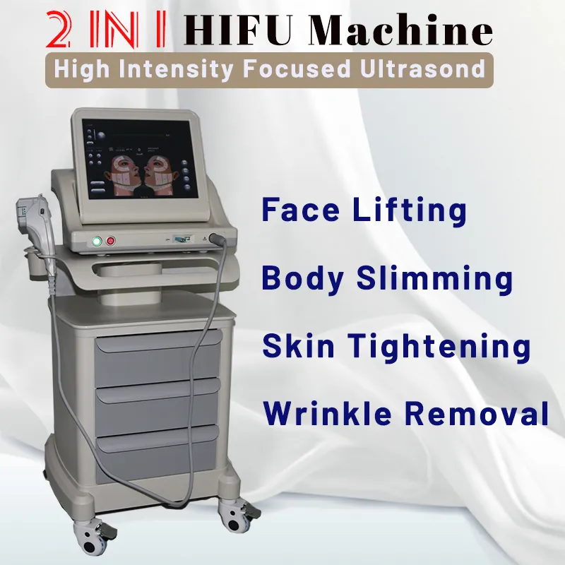 50000 Shots HIFU Machine Afslanken Apparatuur 2 in 1 Draagbare Body Shaping-apparaat