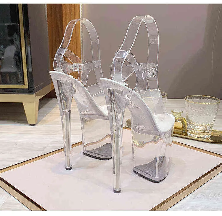 Girls Shoe For Party Club Stripper Heels Women Shoes Platforms High Sandals Clear Sexy Pole Dance 20cm Plus Size 211101 From 33 33 DHgate