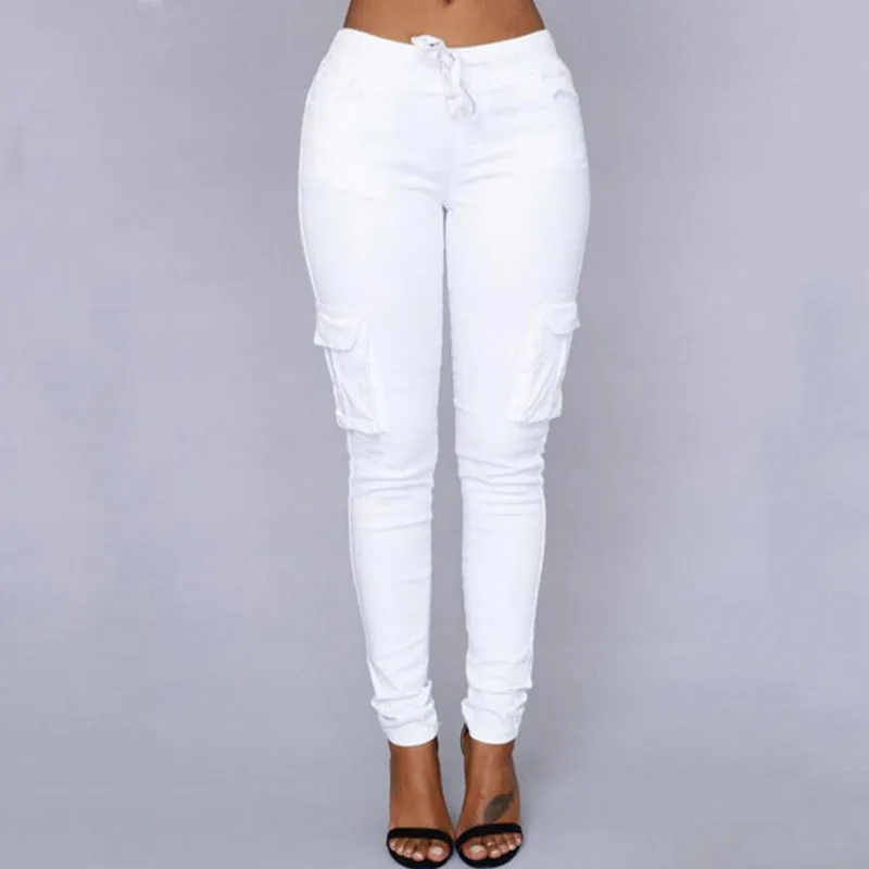 Large Size White Pants Joggers Women Plus Size High Waist Jogger Pants Women Ladies Trousers Military Pants Women 210319