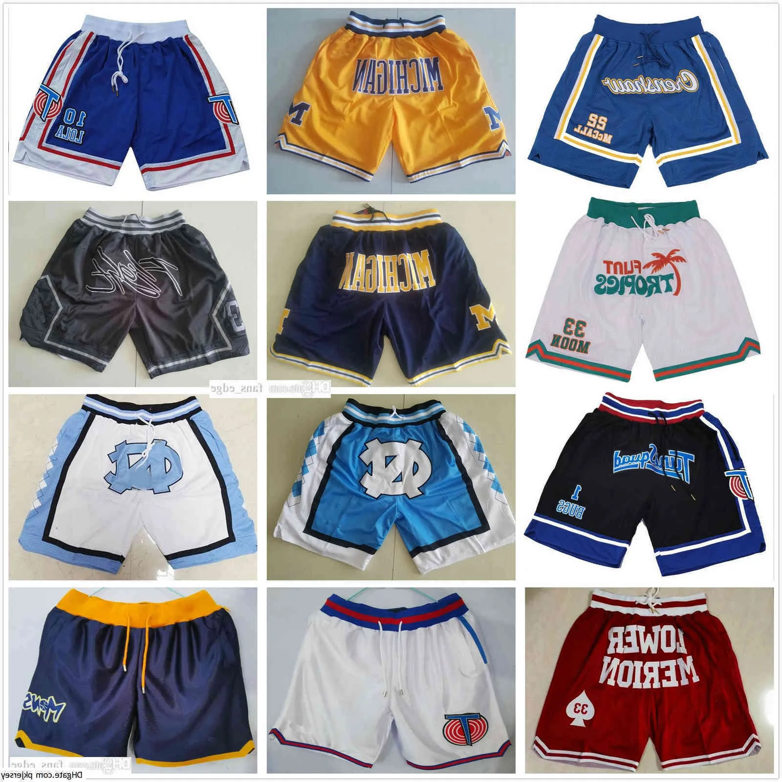 Just Don Basketball Shorts Hosen Crenshaw Quincy McCall Lower Merion Flint Tropics Semi Jackie Moon Michigan Wolverines North Carolina Space Jam