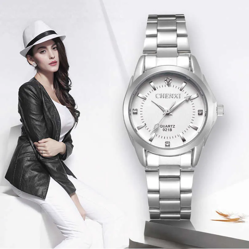 Chenxi Lady Moda Relógio Mulheres Quartz Mulheres Wrist Watches Feminino Vestido Relógio XFCS Relogio Feminino 210616