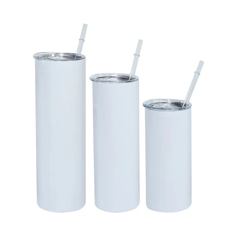 Sublimation Skinny Tumbler 15oz 20oz 30oz Blank Straight Cup with Rubber  Bottom and Straw from Dhgate Tumblers - price 4.04