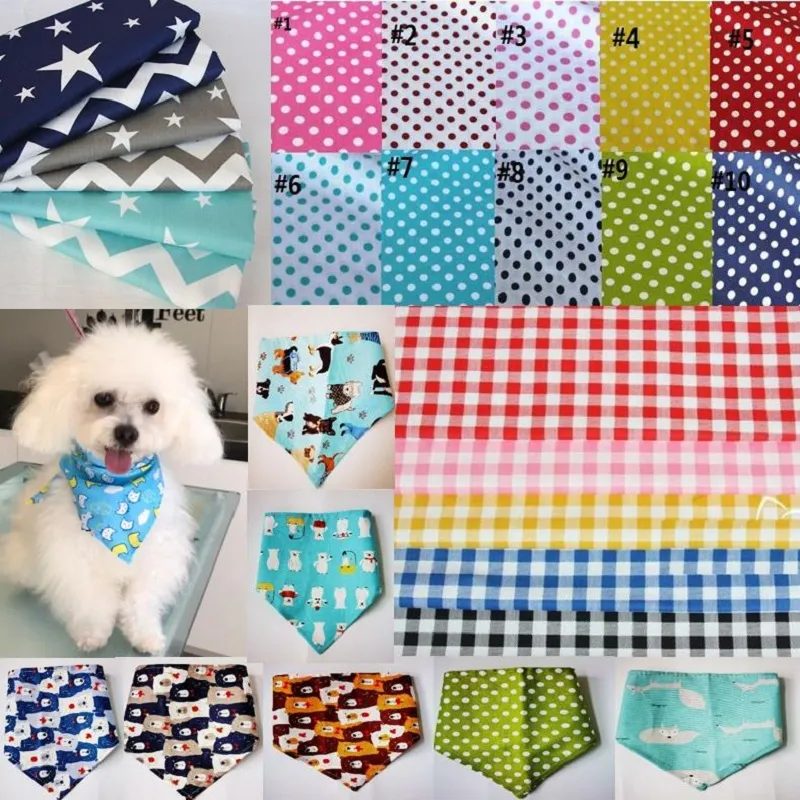 Whole 100pcs lot Dog Apparel Small Dog Puppy Pet bandanas Collar scarf Bow tie Cotton pet Supplies Y619301V
