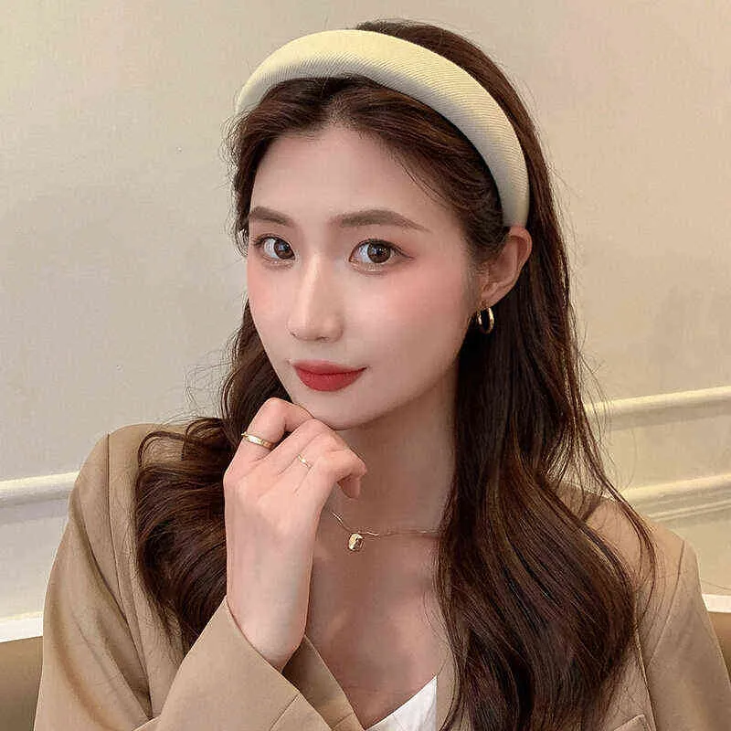 2021 New Summer High Sense Sponge Hair Hoop For Women Net Red Face