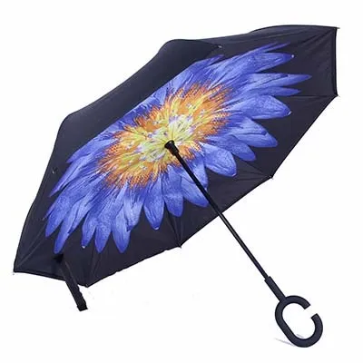 Mini Reverse Folding Sun Umbrella Kids Adult Double Layer Inverted Flower Parasol Windproof Rain Car Umbrellas For Women Men (3)