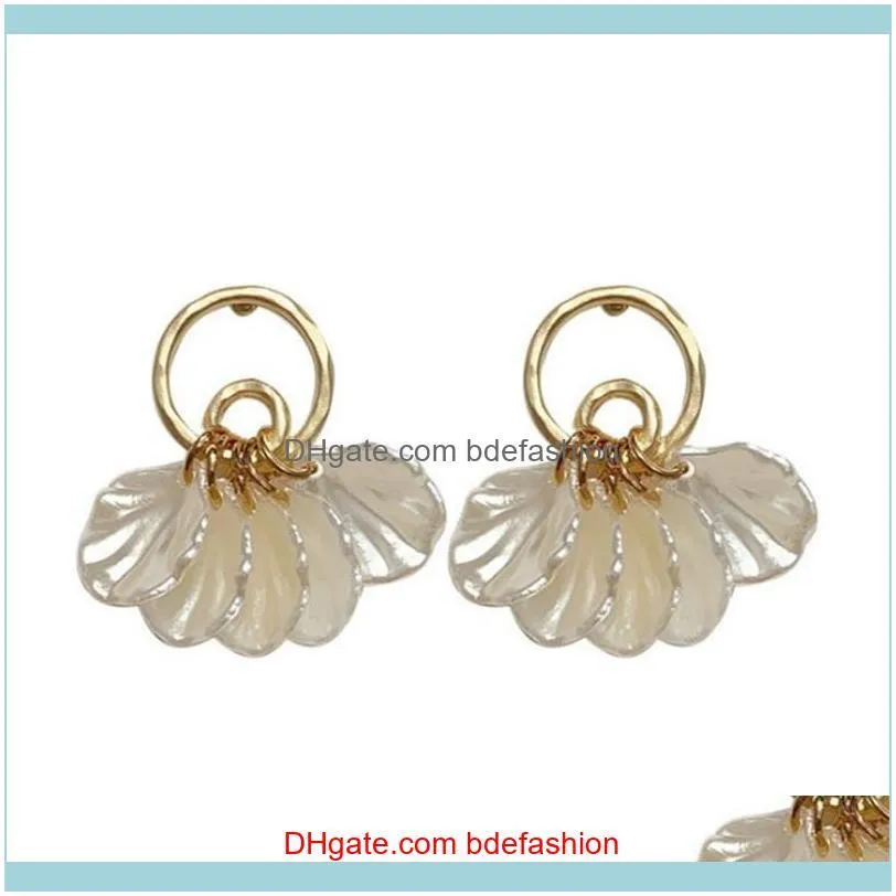 New Vintage Gold Color Multi Pieces Acrylic Shell Dangle Drop Earrings For Women Fashion Statement Earring