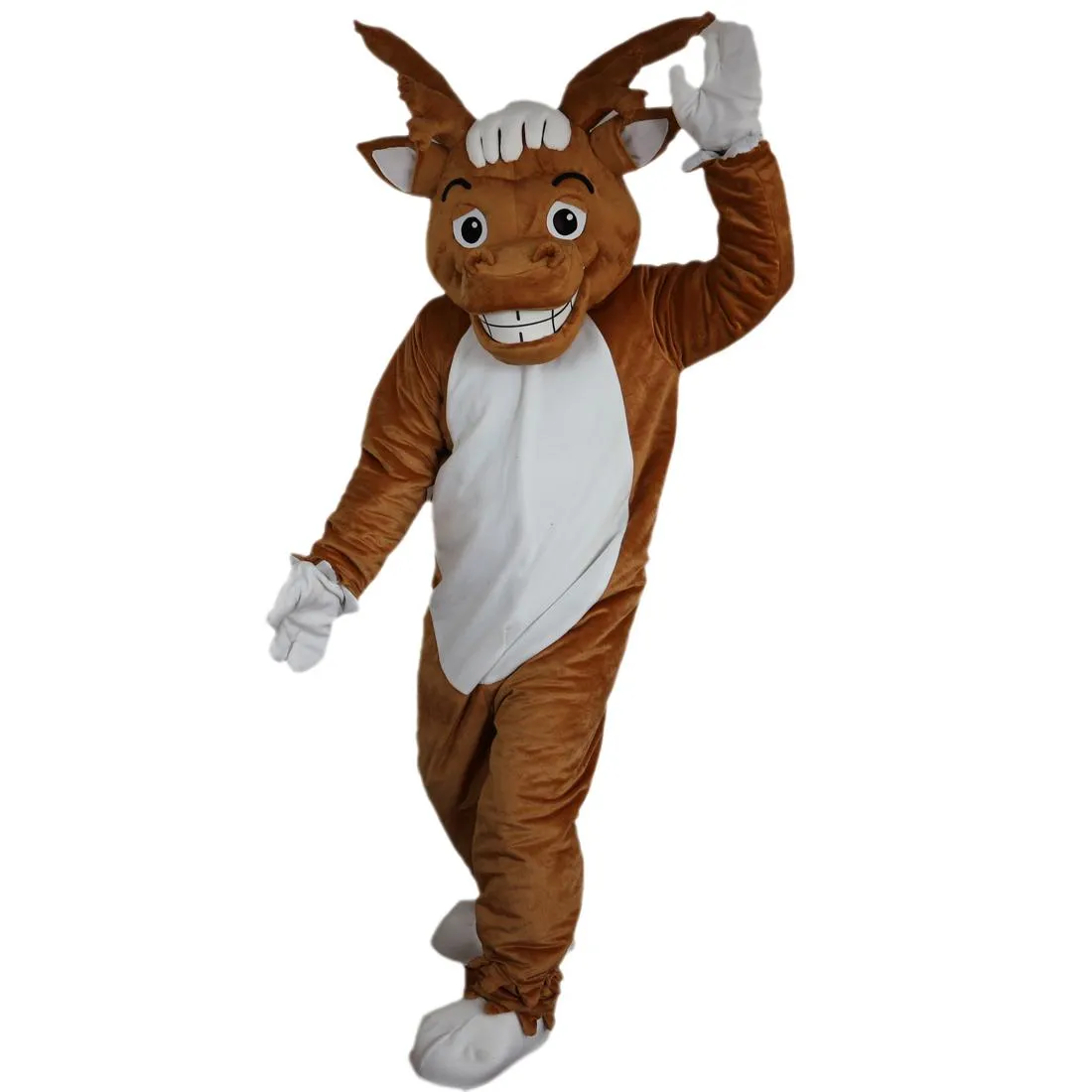 Professional Yellow Brown Elk Mascot Costume Halloween Christmas Fancy Party Dress Cartoon Character Suit Carnival Unisex Adults Outfit