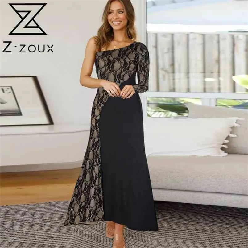 Women Dress Long Sleeve Irregular Black Vintage Dresses Asymmetry Plus Size Lace Sexy Off Shoulder 210513