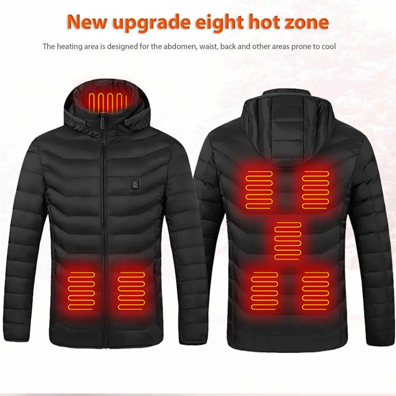 Vêtements d'hiver gilet chaud électrique hommes femmes veste chauffante Usb  fil chauffant en Fiber de carbone double contrôle vêtements thermiques