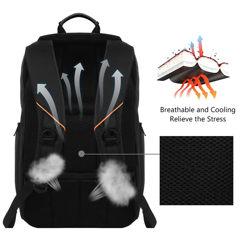 Sac à Dos Randonnée Solaire USB 15L Noir Chargeur Intégré