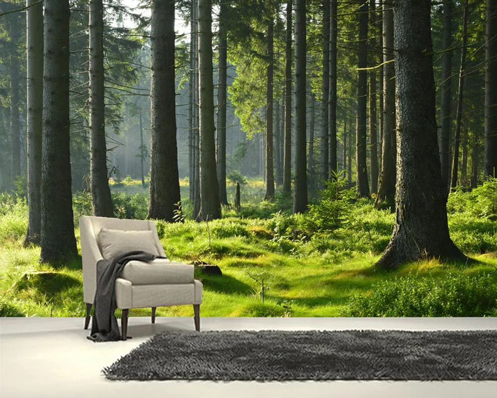公式通販 オンラインストア スプルースの森の自然な風景3dの壁紙の壁紙のパペルデパーテ太陽の輝く自然な風景3d壁紙 リビングルームテレビソファー壁キッチンベッドルーム壁画 海外製 Vtech Computer Com
