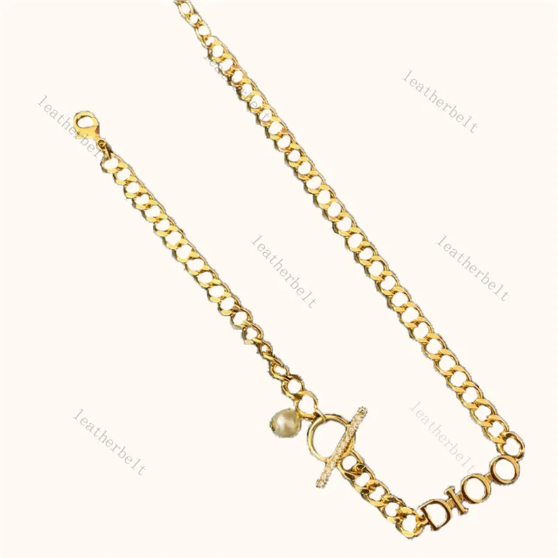 Perle Patchwork pendentif colliers métal lettre pendentifs femmes plaqué or lien chaîne collier simplicité diamant bijoux