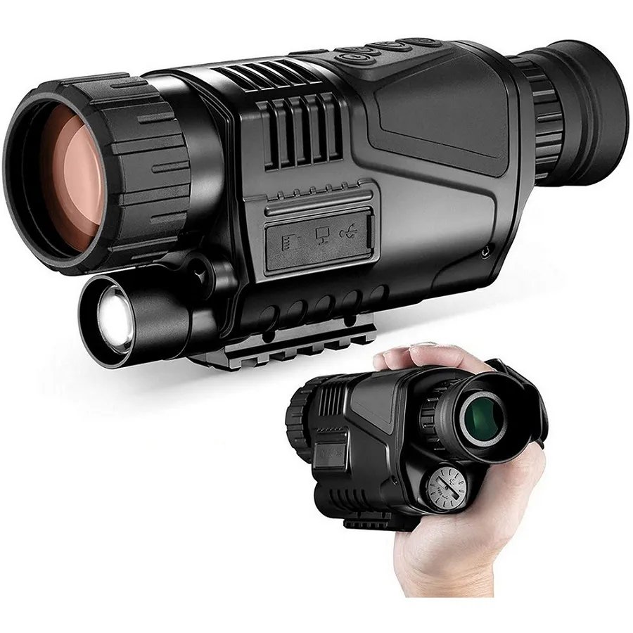 Caméra télescope avec vision nocturne, portée de 200M, 5x40, 12mp, surveillance optique numérique à infrarouge