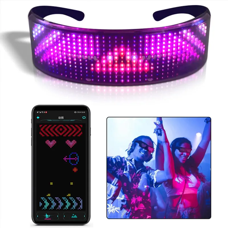 LED futuriste électronique lumineux lunettes visière lunettes éclairer lunettes pour Halloween Festival fête KTV Bar Performance accessoire