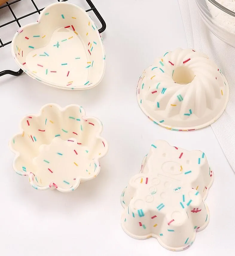 Silicone Cupcake Mould Bakeware Maker Mold Tray Kitchen Baking Tools DIY Birthday Party Cake Moulds